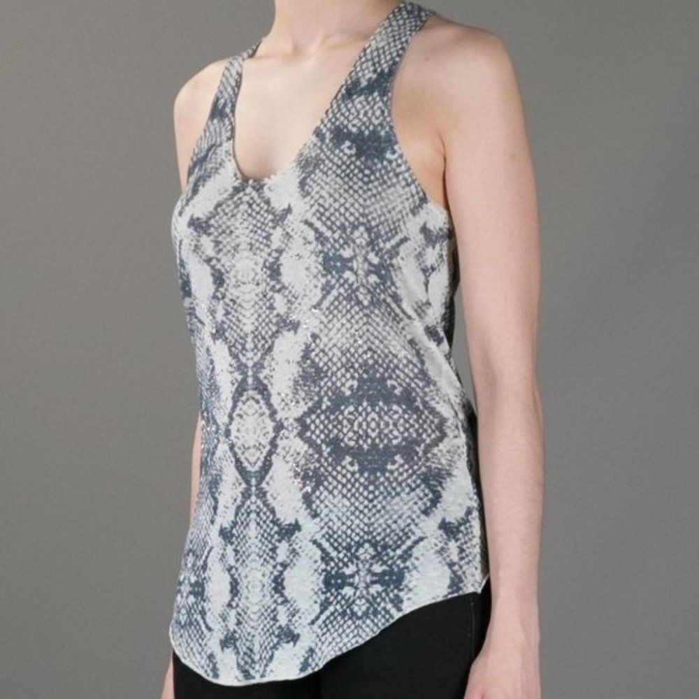 Zadig and Voltaire Deluxe 100% Cashmere Tank Top Snake